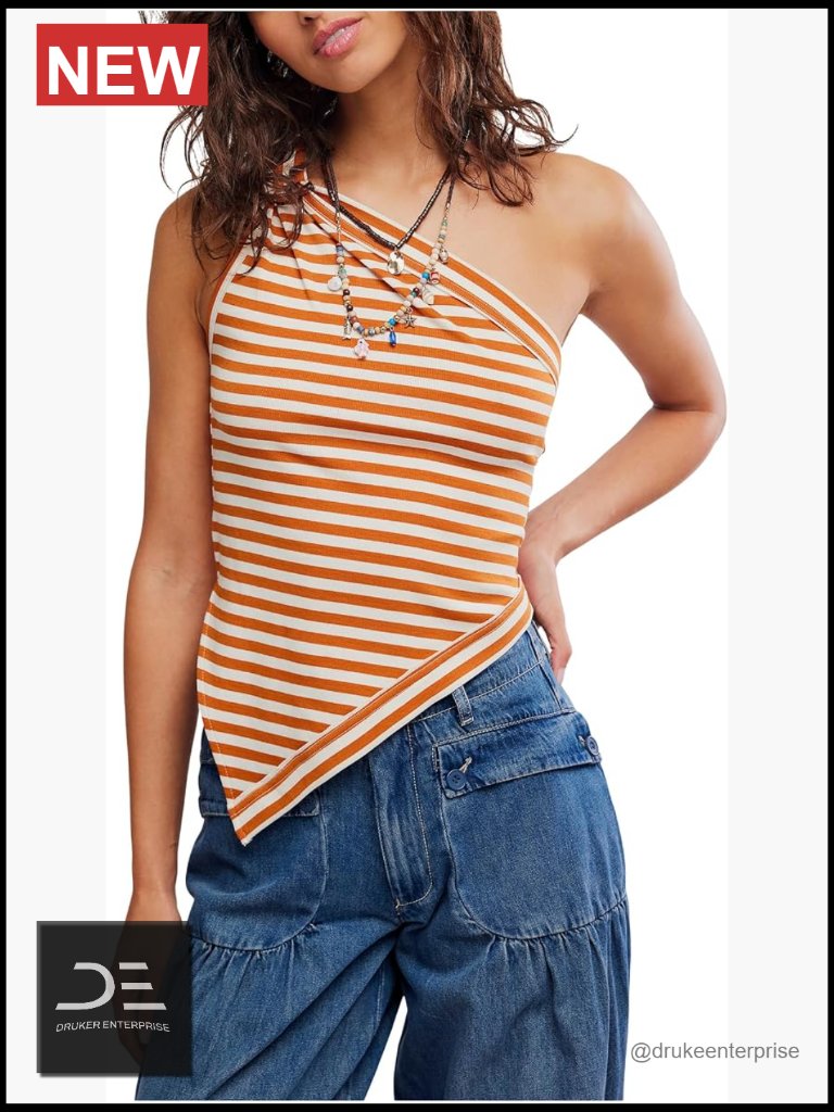 Asymmetrical One-Shoulder Knot Top Long Sleeve Cotton Blend